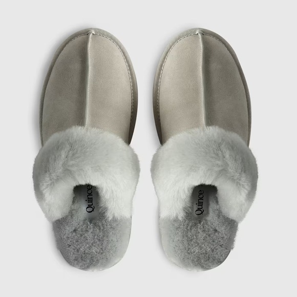Quince Shoes - Quince Women's Cozy Grey Shearling Slippers